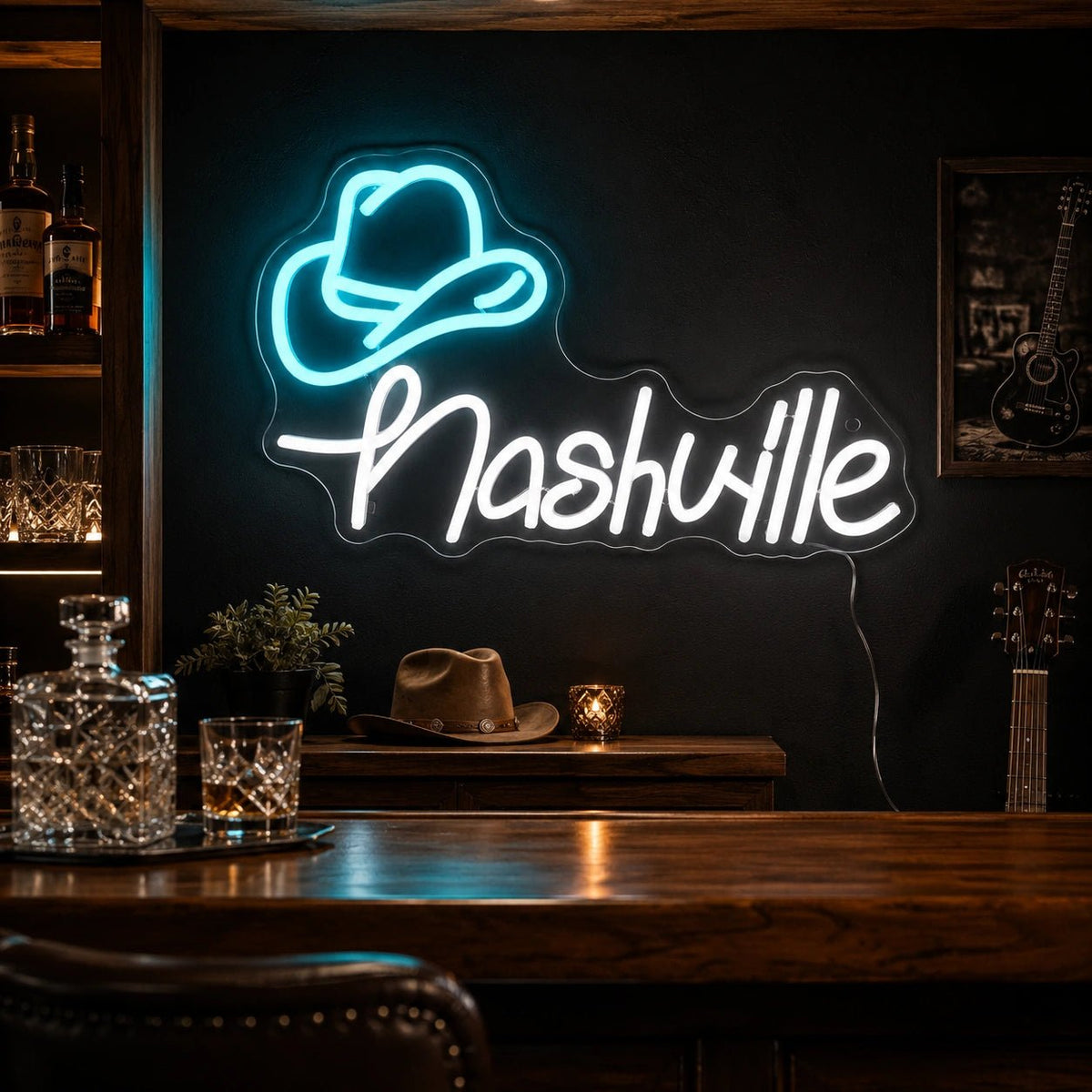 Nashville Cowboy Hat LED Neon Sign - Shineneon