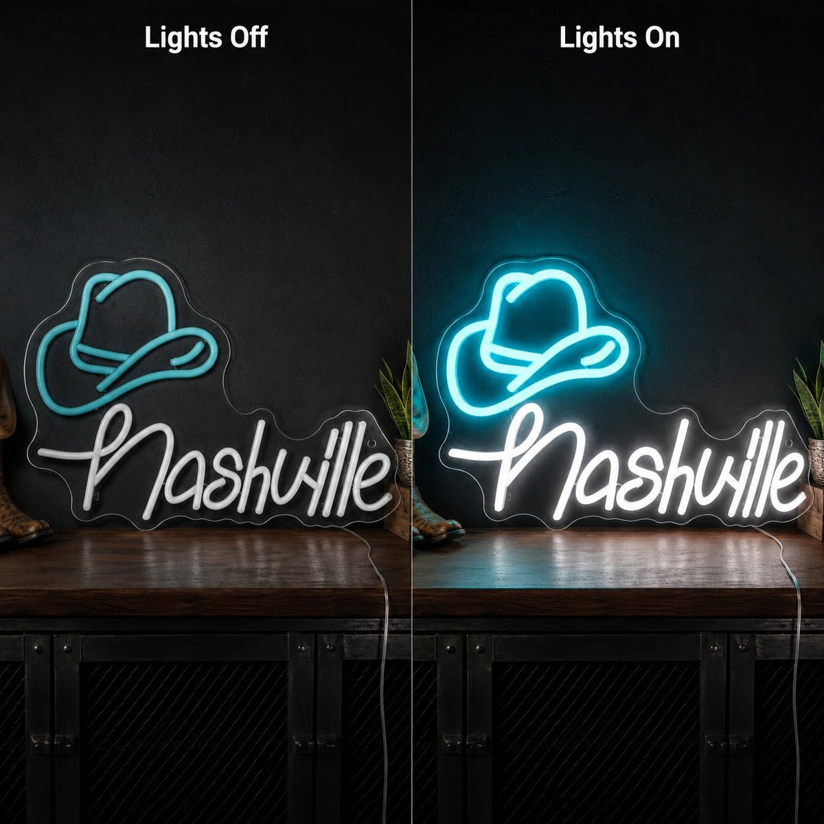 Nashville Cowboy Hat LED Neon Sign - Shineneon