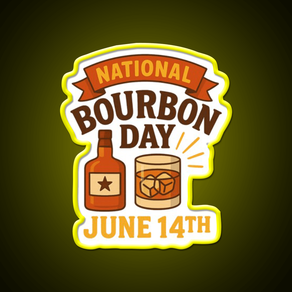 National Bourbon Day June 14Th Whiskey Drink Bar Led Neon Sign Rgb Color - Shineneon