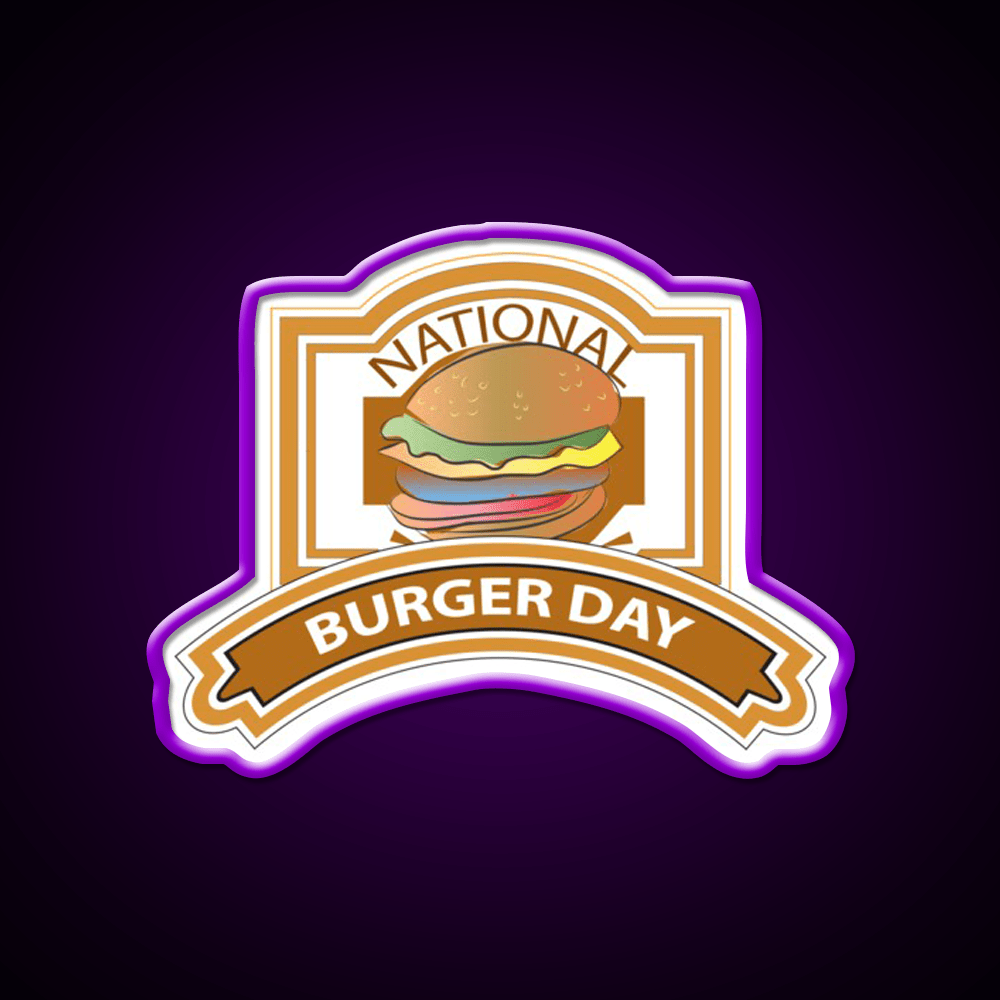 National Burger Day Sign Snack Food Led Neon Sign Rgb Color - Shineneon