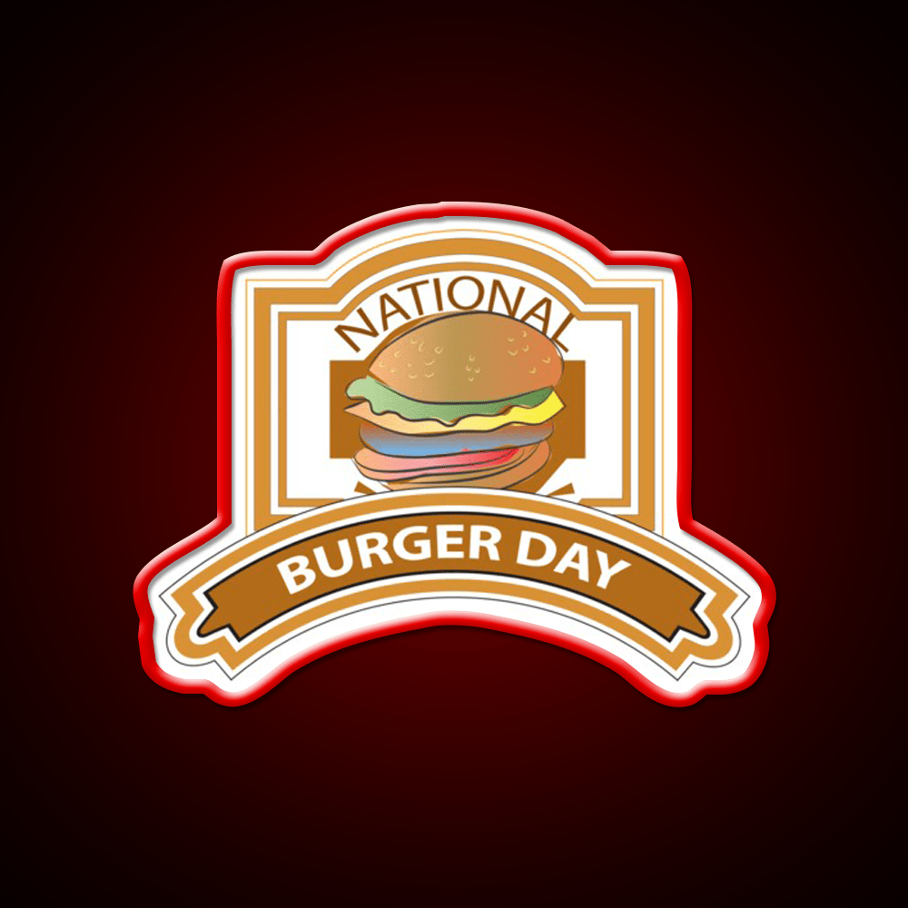 National Burger Day Sign Snack Food Led Neon Sign Rgb Color - Shineneon