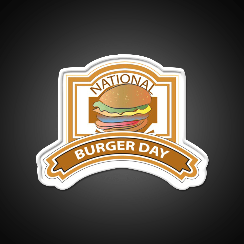 National Burger Day Sign Snack Food Led Neon Sign Rgb Color - Shineneon