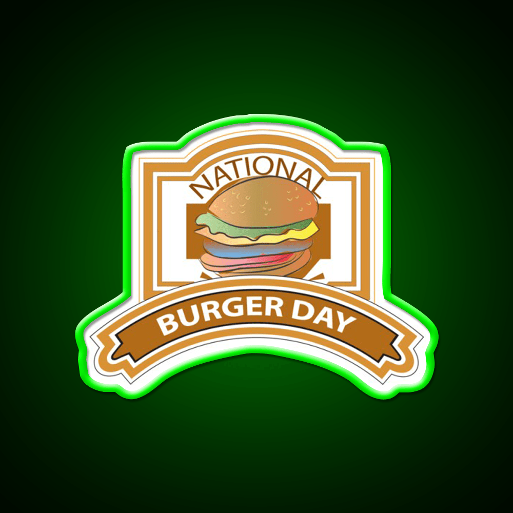 National Burger Day Sign Snack Food Led Neon Sign Rgb Color - Shineneon