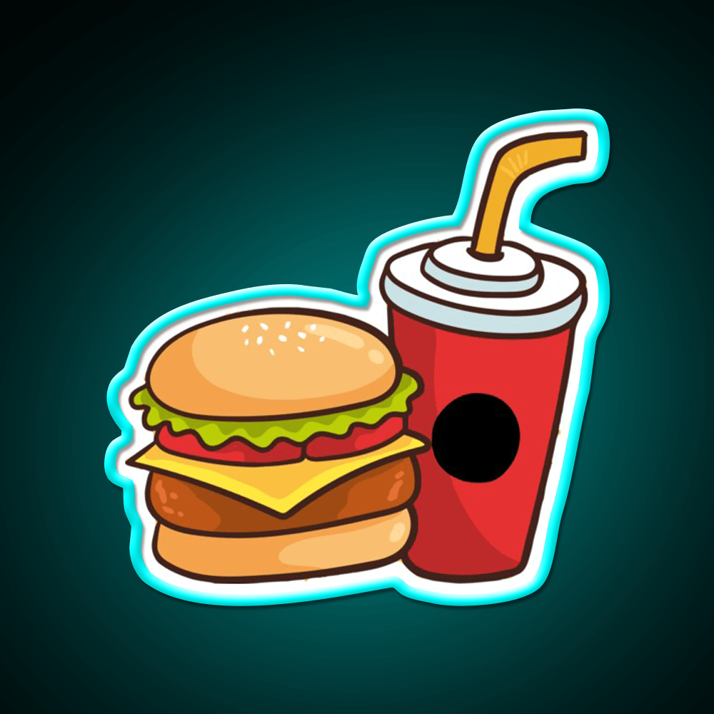 National Fast Food Day Fast Food Led Neon Sign For Burger Place Rgb Color - Shineneon