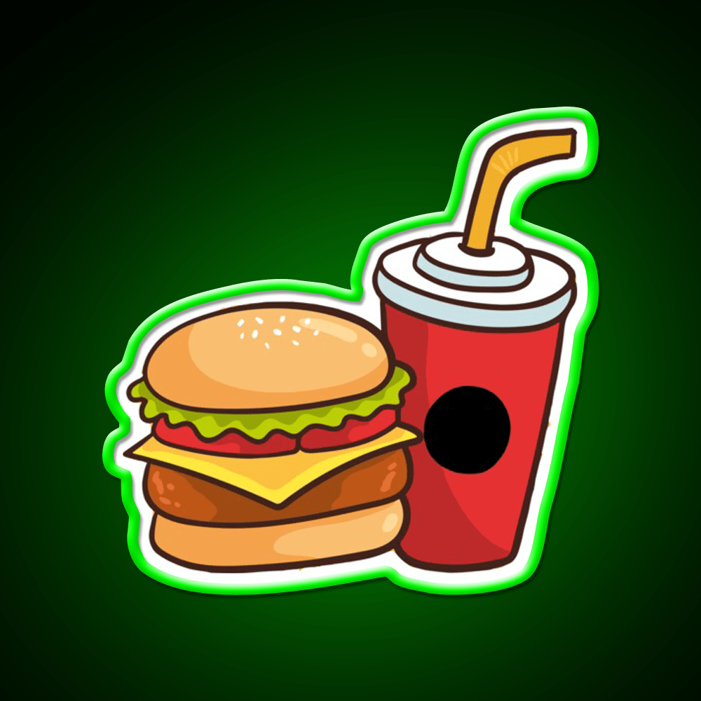 National Fast Food Day Fast Food Led Neon Sign For Burger Place Rgb Color - Shineneon