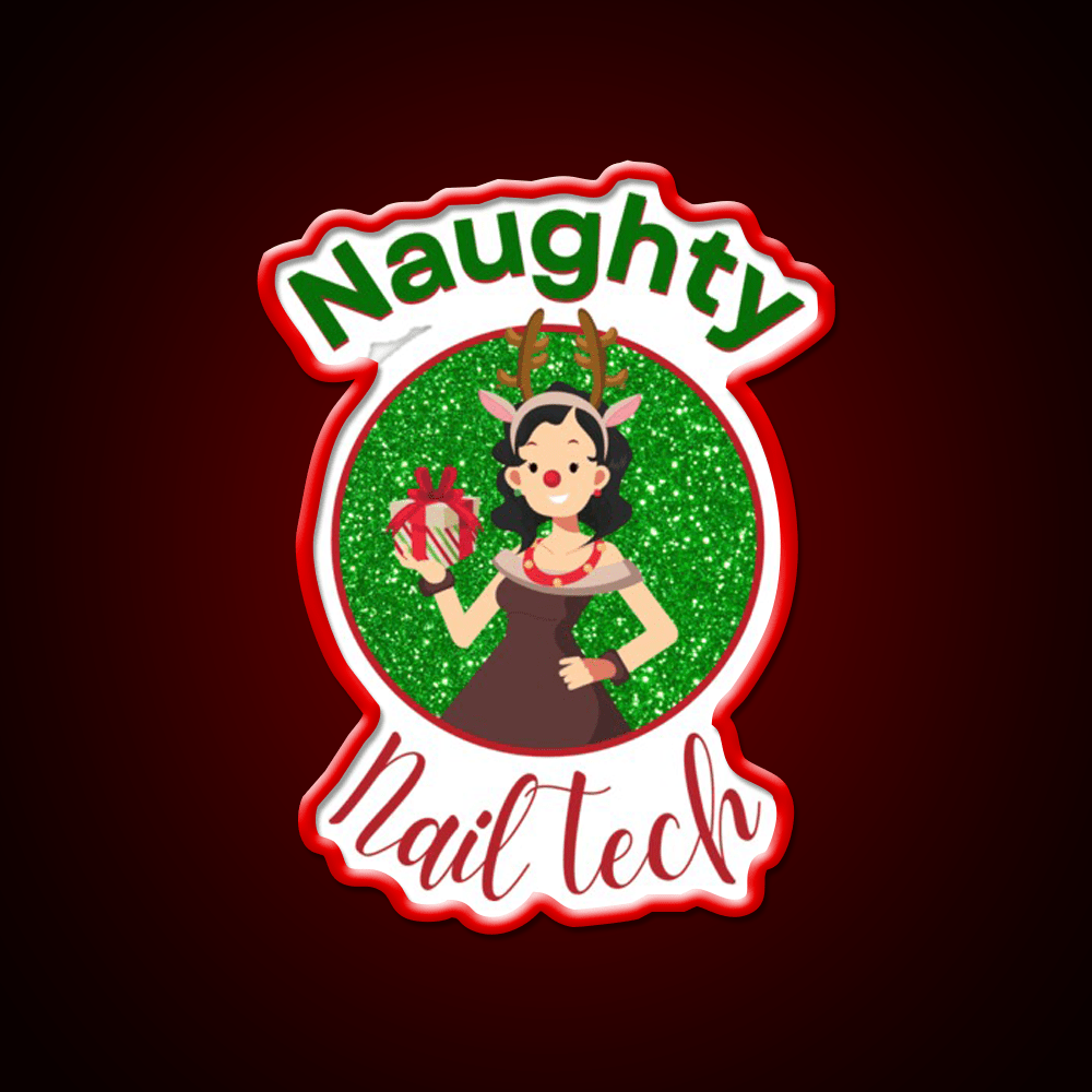 Naughty Nail Tech Nail Salon Led Neon Sign Rgb Color - Shineneon