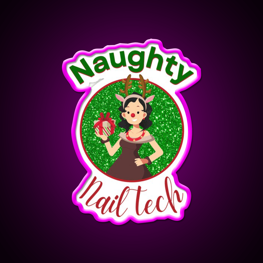 Naughty Nail Tech Nail Salon Led Neon Sign Rgb Color - Shineneon