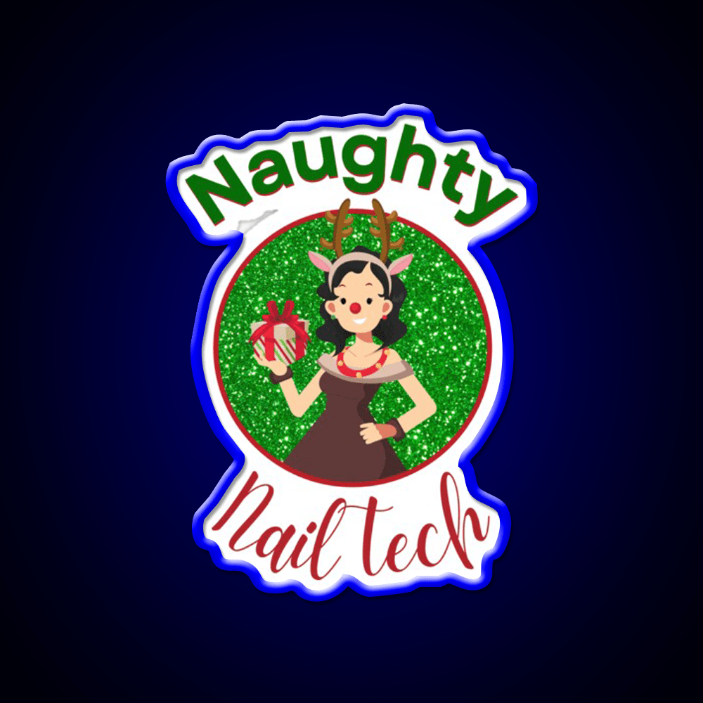 Naughty Nail Tech Nail Salon Led Neon Sign Rgb Color - Shineneon