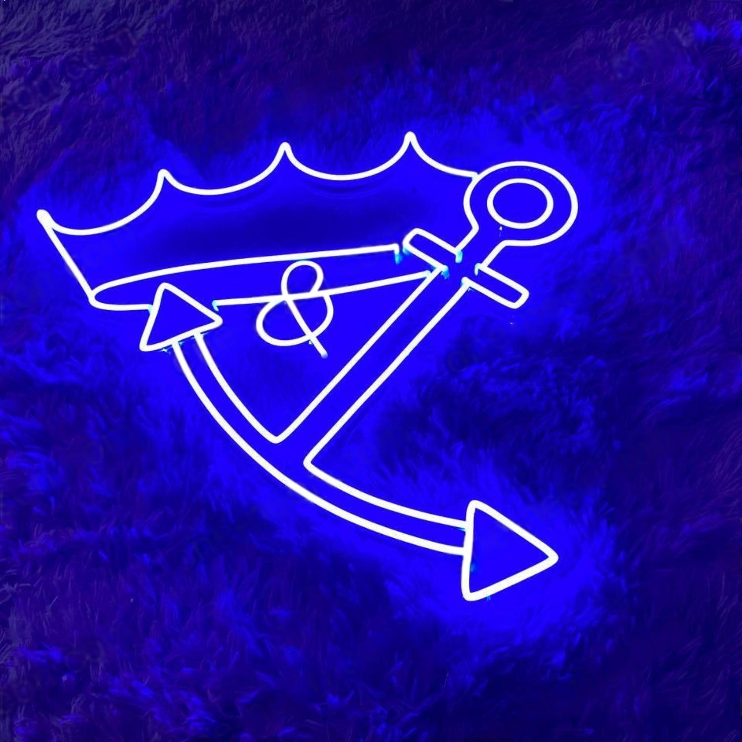 Navy Anchor Crown Led Neon Sign For Nautical Bar Decor | Shineneon