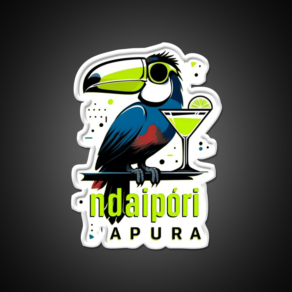 Ndaipori Apura No Rush Toucan With Cocktail Man Cave Bar Led Neon Sign Rgb Color