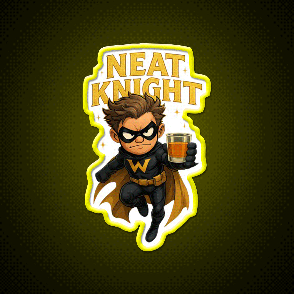 Neat Knight Whiskey Drink Bar Led Neon Sign Rgb Color