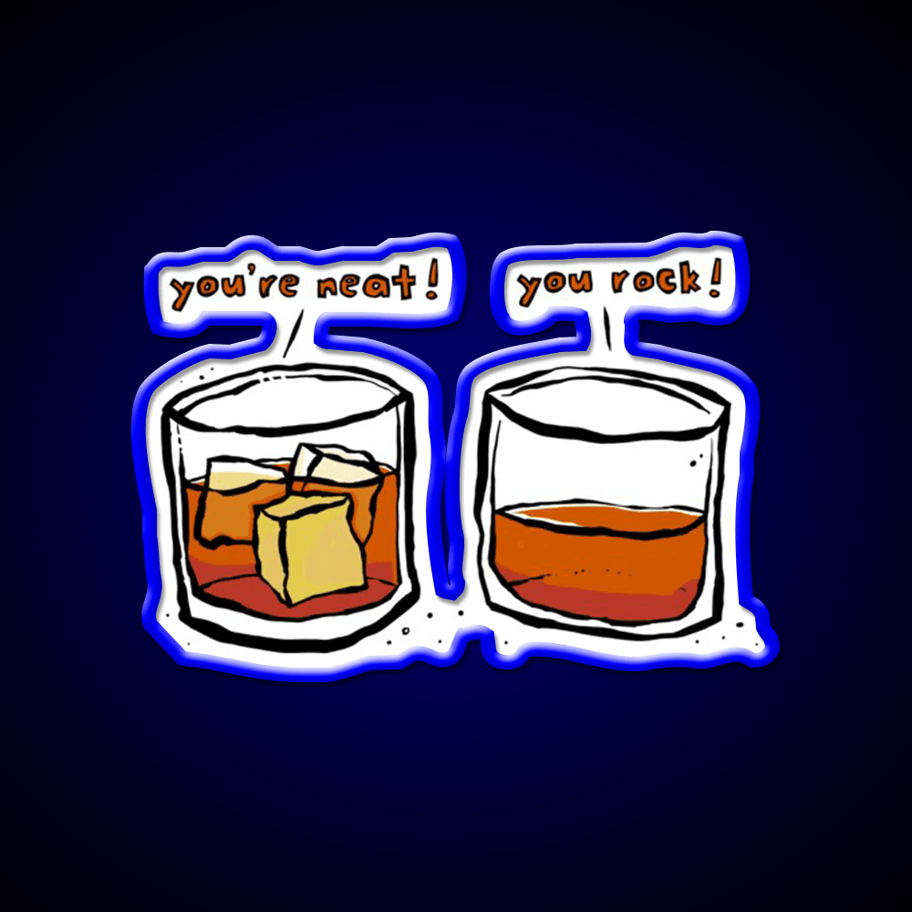 Neat Rocks Whiskey Drink Bar Led Neon Sign Rgb Color - Shineneon