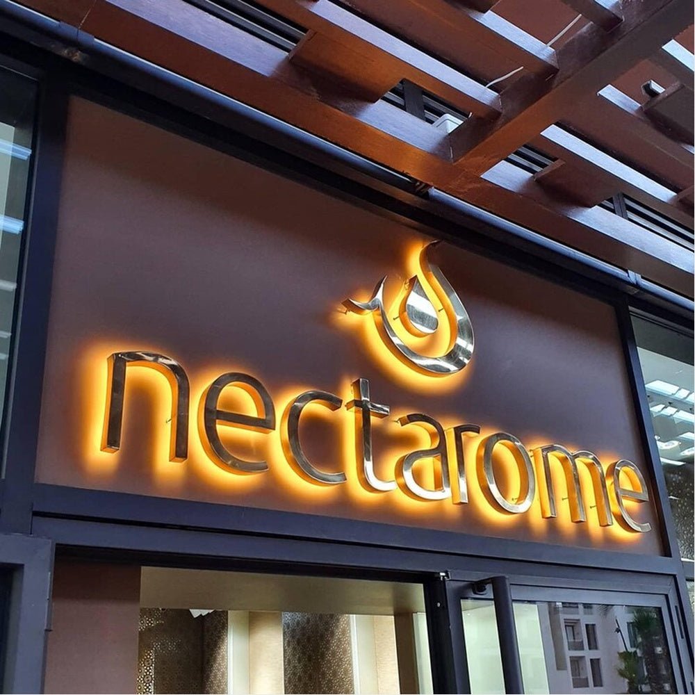 Nectarome Logo 3D Backlit Channel Letters Led Light Sign - Shineneon