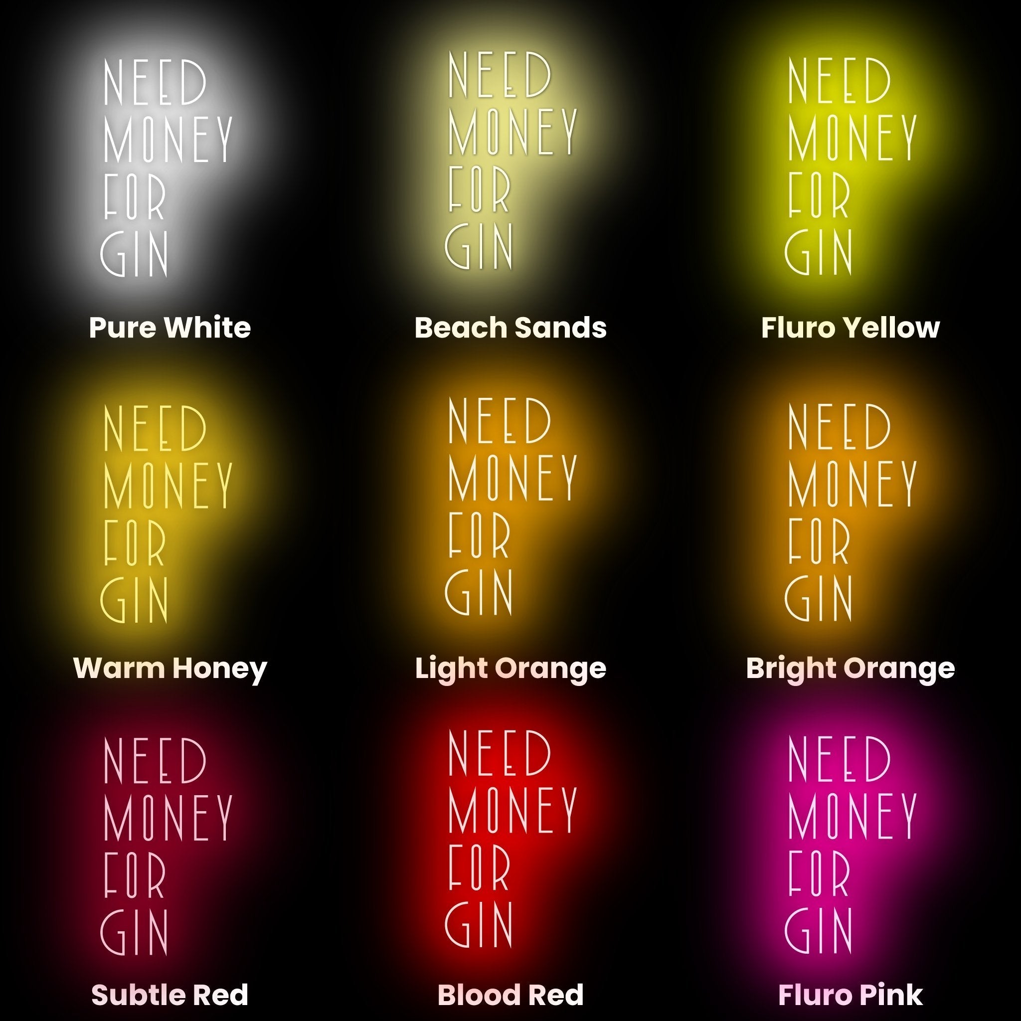 Need Money For Gin Led Neon Sign | Shineneon