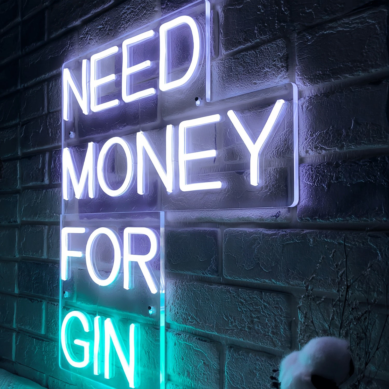 Need Money For Gin Light Up Your Space With A Quirky Neon Touch | Shineneon