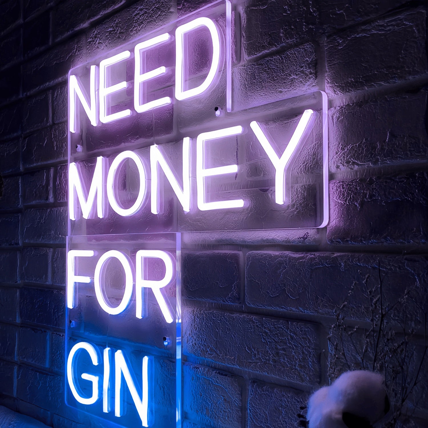 Need Money For Gin Light Up Your Space With A Quirky Neon Touch | Shineneon