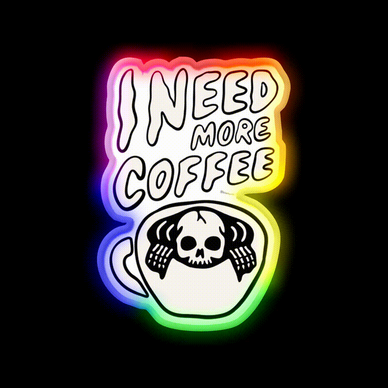 Need More Coffee Cafe Led Neon Sign Espresso Bar Art Rgb Color