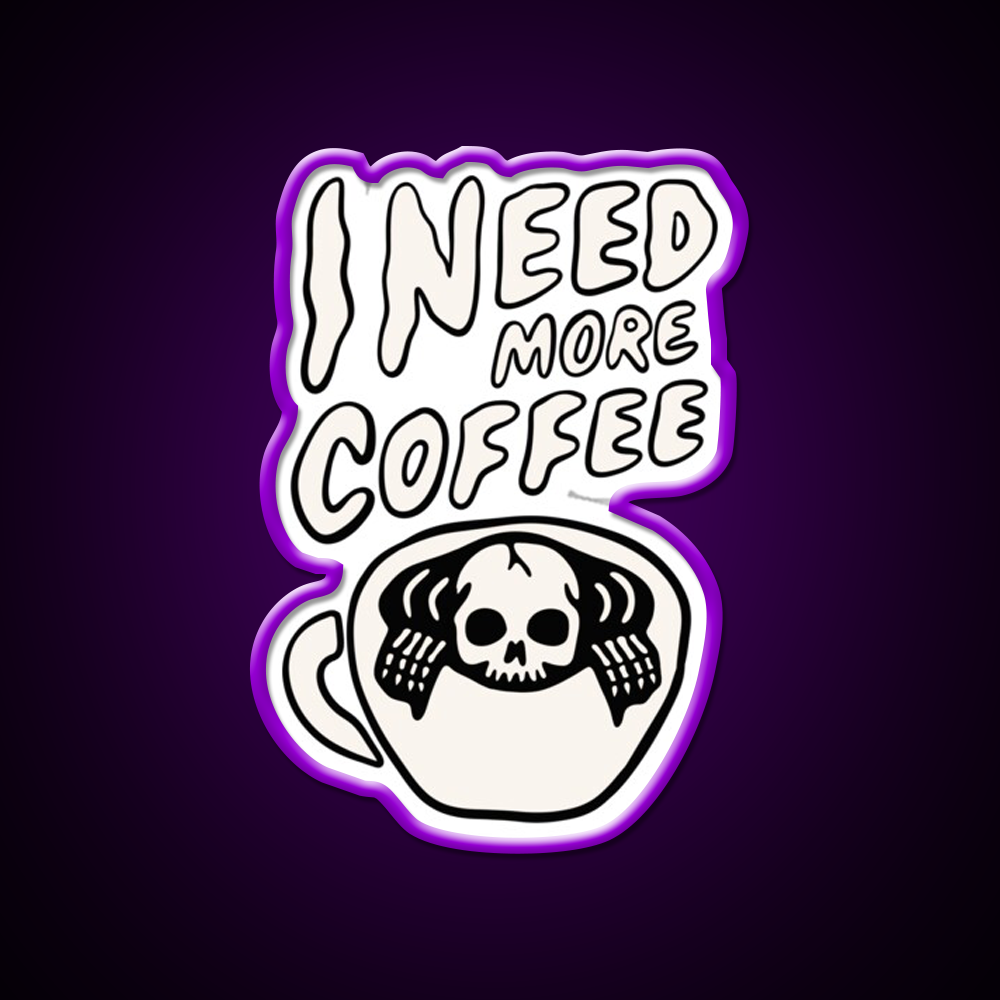 Need More Coffee Cafe Led Neon Sign Espresso Bar Art Rgb Color