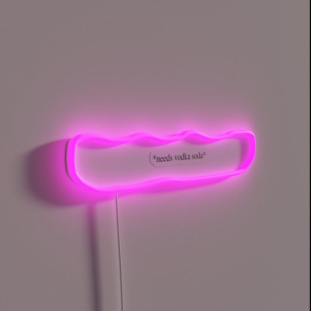 Needs Vodka Soda Rgb Led Neon Sign - LED neon sign close-up detail