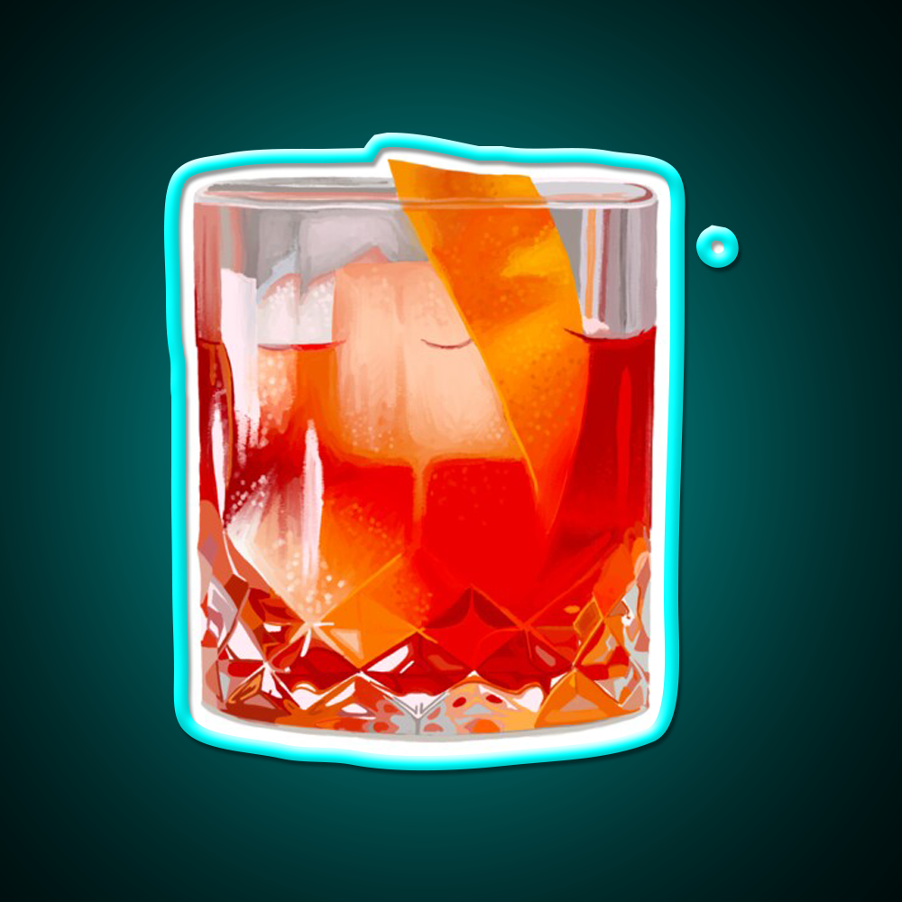 Negroni Cocktail Bar Decor Led Neon Sign Rgb Color - Size and dimension reference
