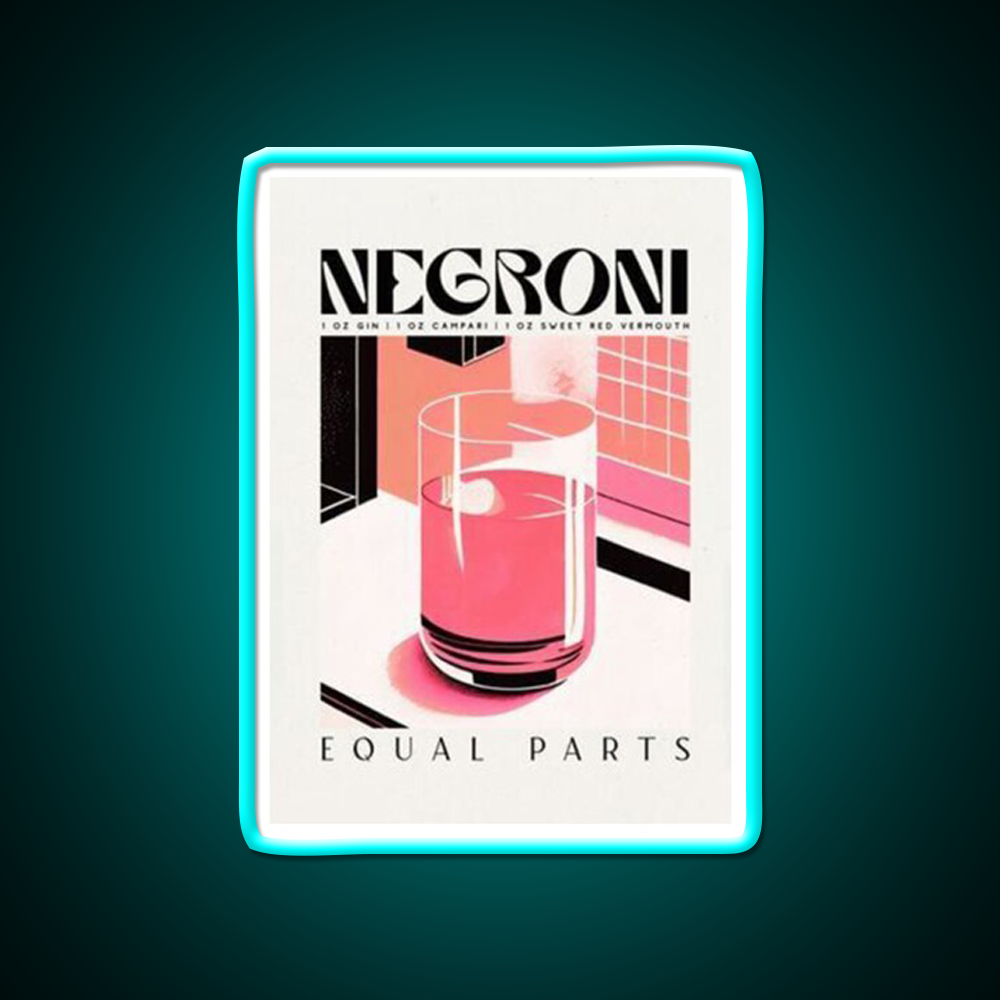 Negroni Cocktail Bar Decor Led Neon Sign Home Bar Decor Rgb Color - Size and dimension reference