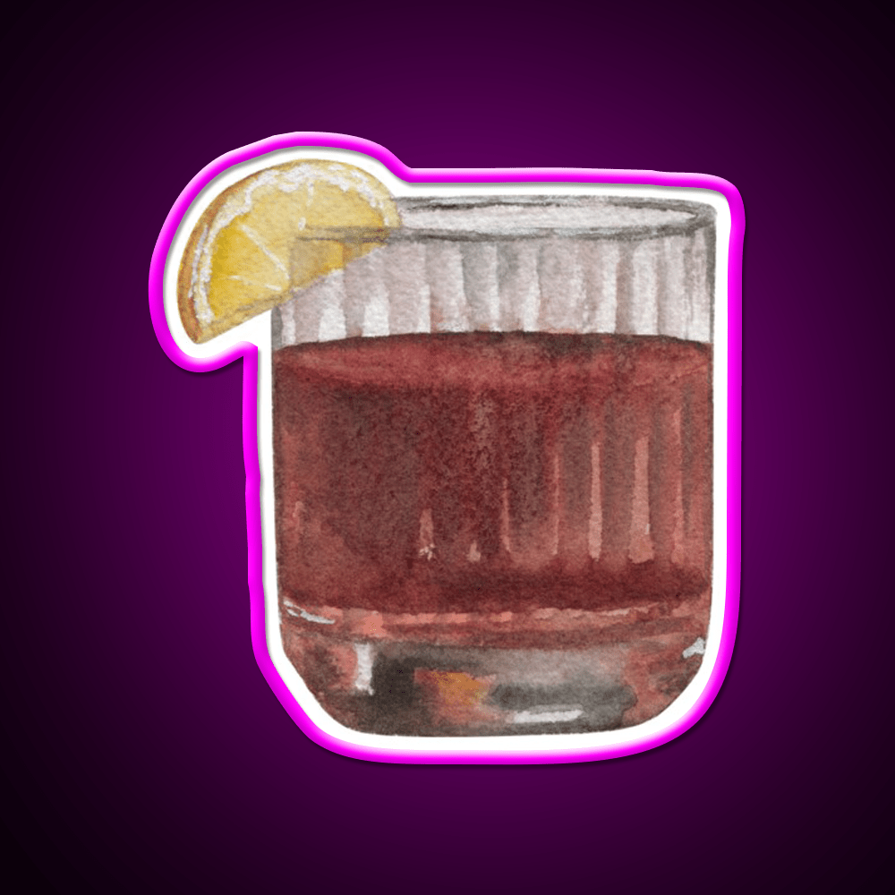 Negroni Cocktail Glass Cocktail Bar Decor Led Neon Sign Rgb Color - Shineneon