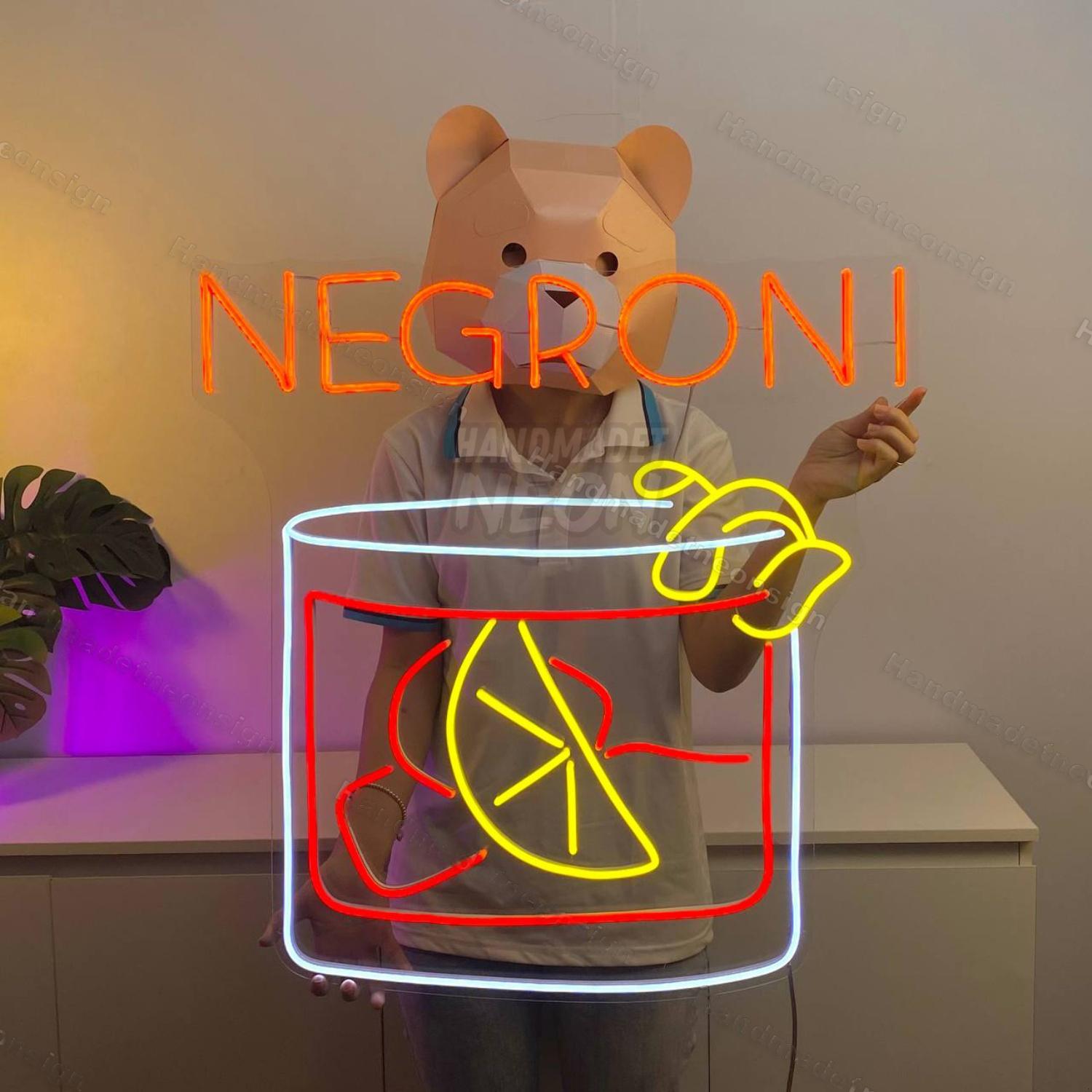 Negroni Cocktail Led Neon Sign Bar Led Neon Sign | Shineneon