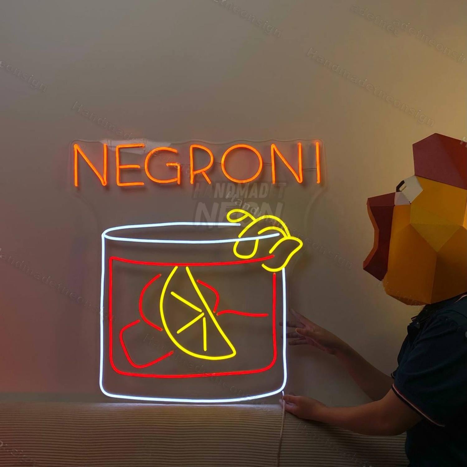 Negroni Cocktail Led Neon Sign Bar Led Neon Sign | Shineneon