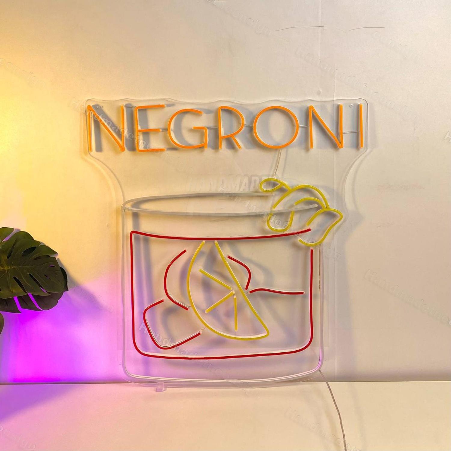 Negroni Cocktail Led Neon Sign Bar Led Neon Sign | Shineneon