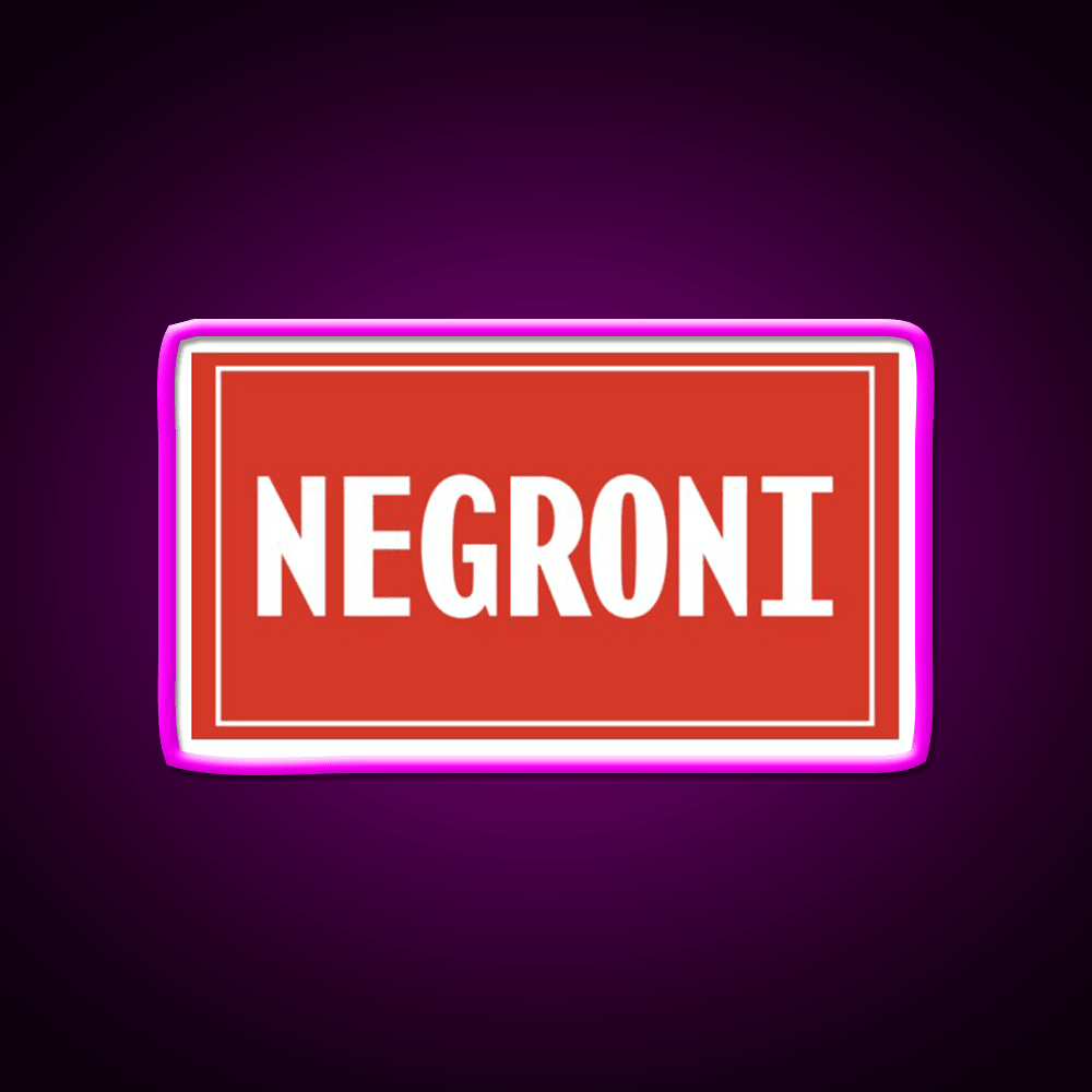 Negroni Vintage Rectangle Cocktail Bar Decor Led Neon Sign Rgb Color - Shineneon
