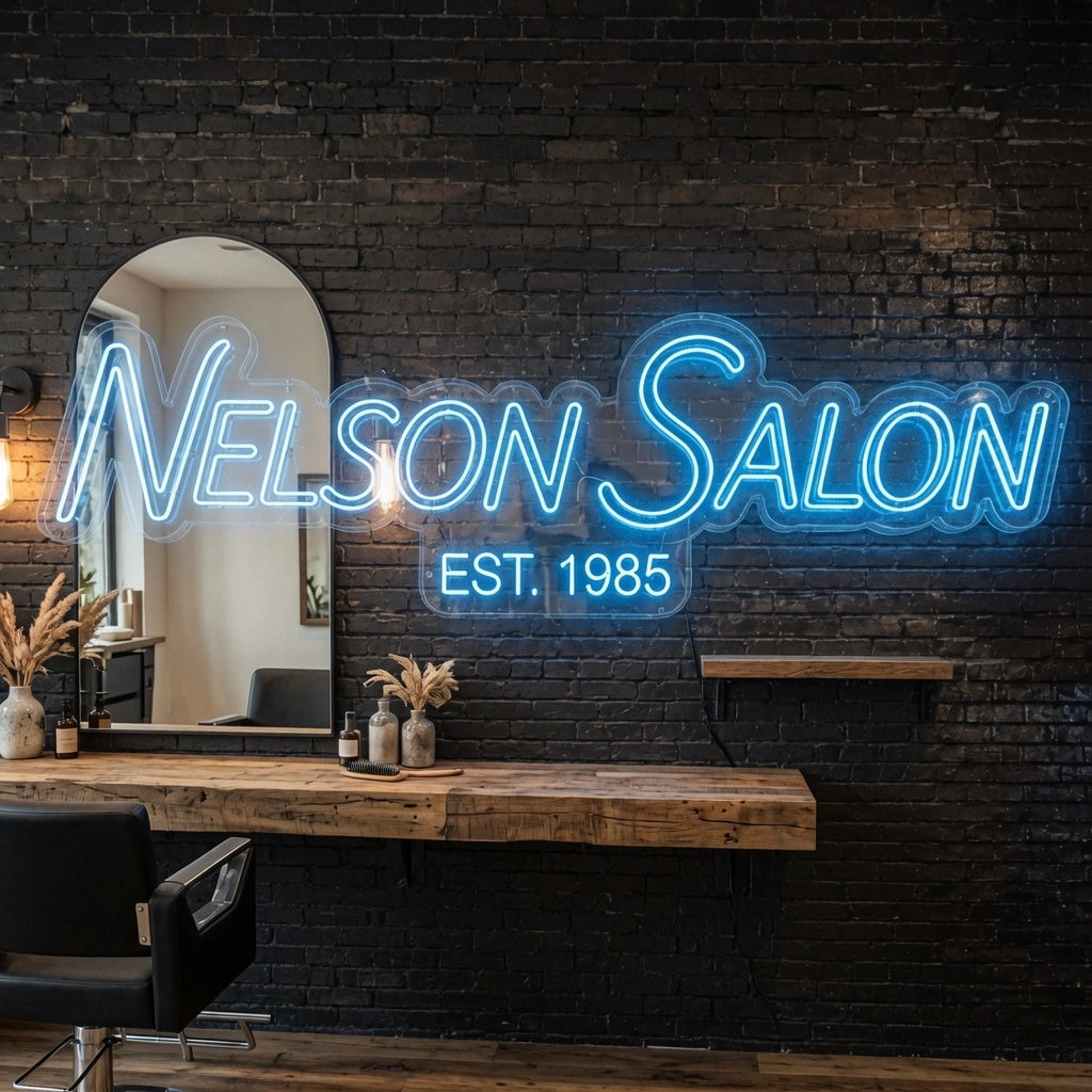 Nelson Salon LED Neon Sign - 03 Real Lifestyle Scene