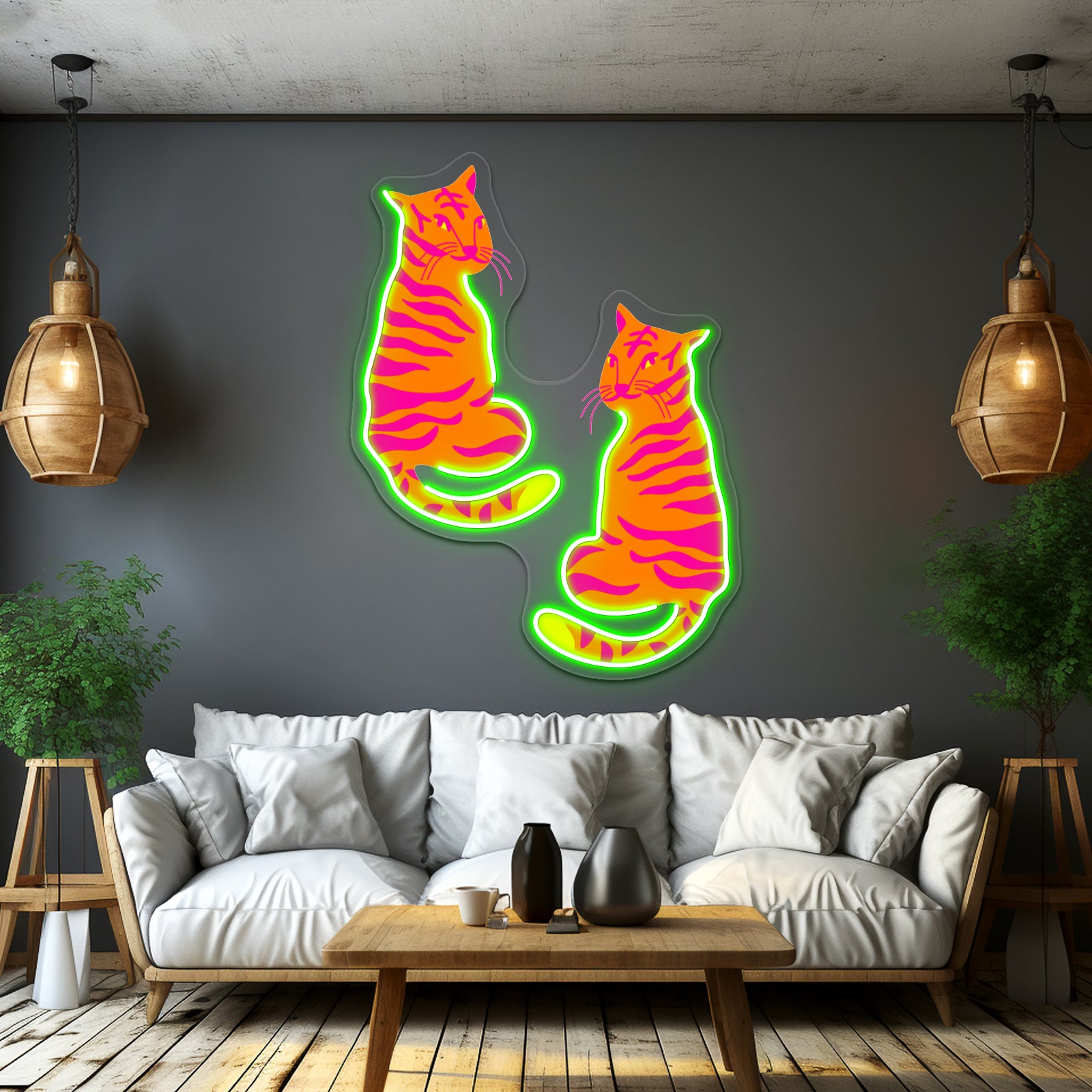 Neon Abstract Tigers Wall Artwork Neon Signs | Shineneon