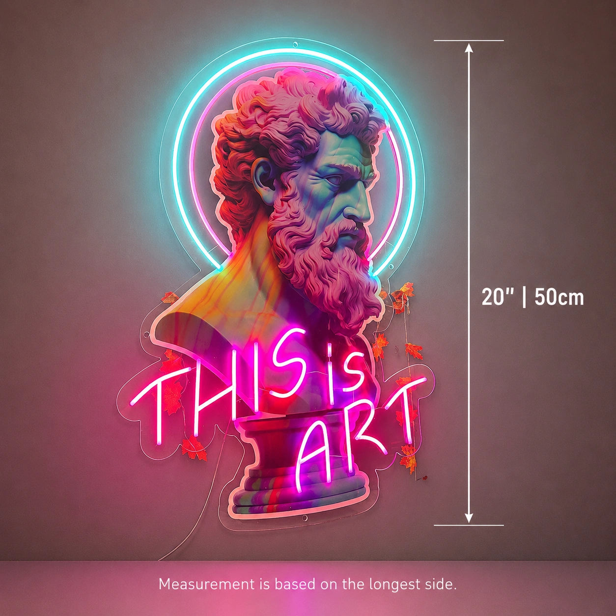Neon Art Bust Neon Sign LED Neon Sign size image