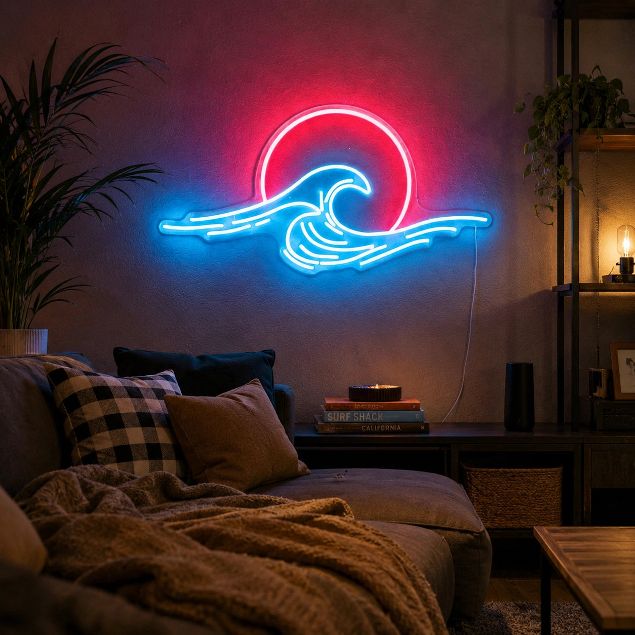 Neon Sunset Wave Neon Sign LED Neon Sign real lifestyle scene