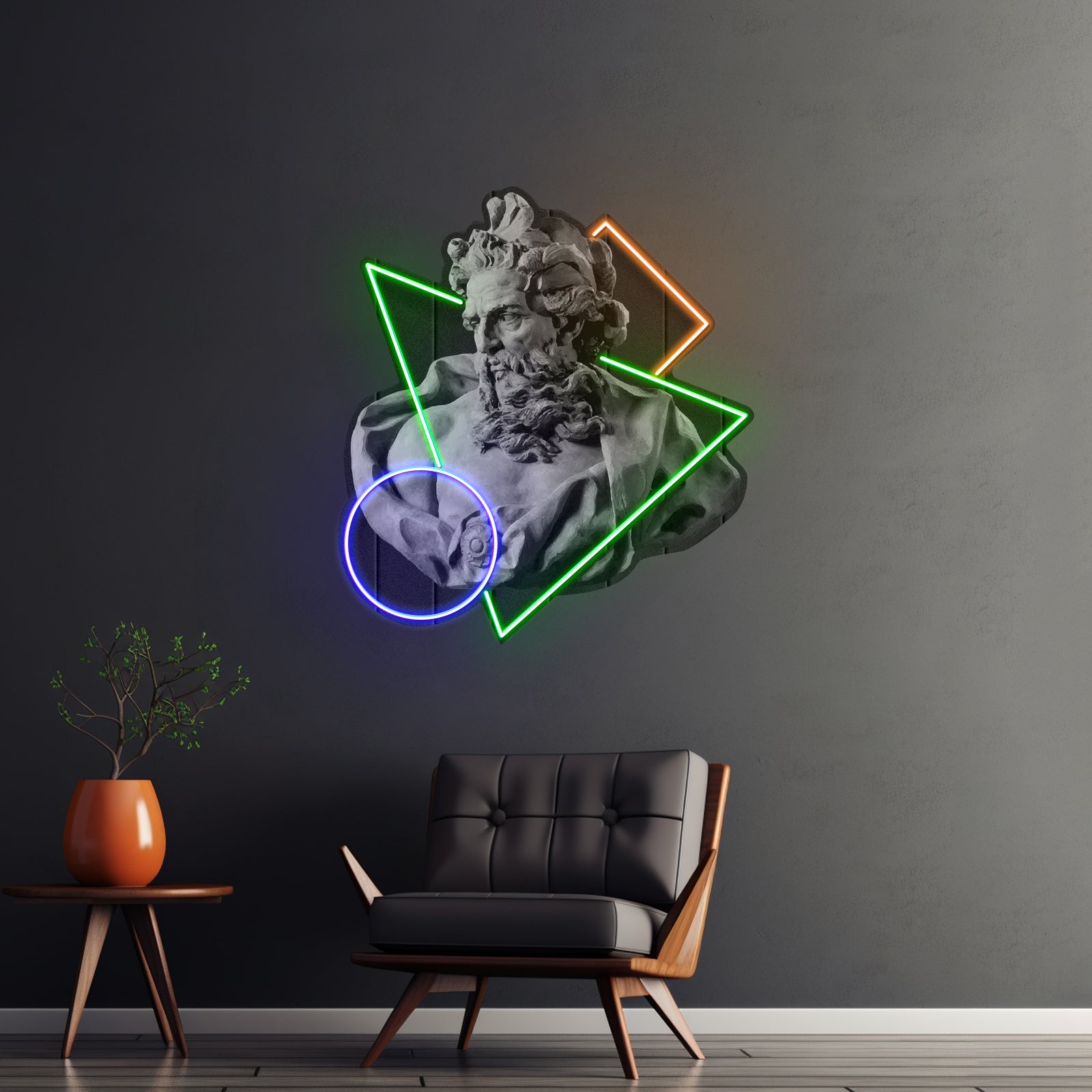 Neptune God Of The Sea Custom Led Signs Artwork For Sale