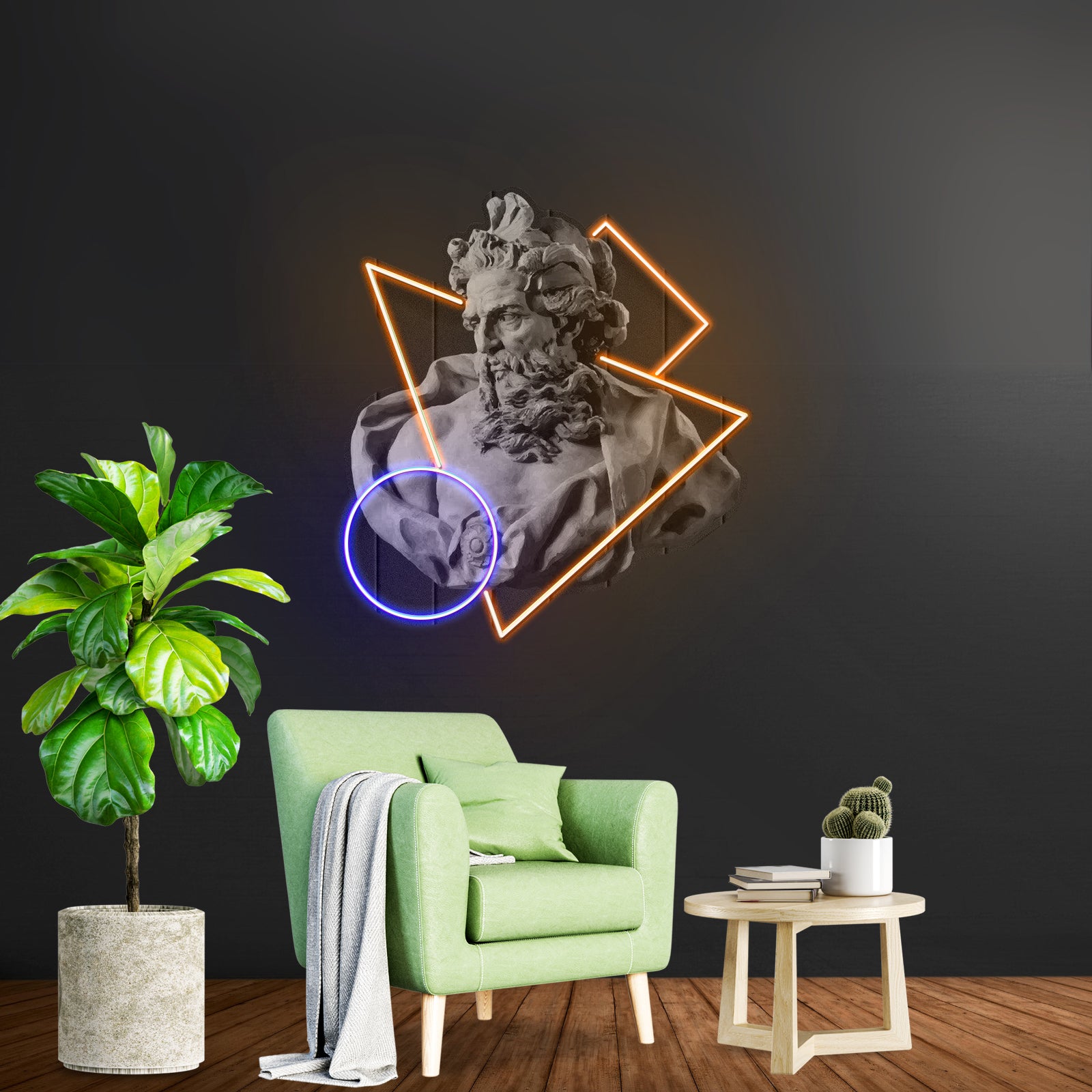 Neptune God Of The Sea Custom Led Signs Artwork For Sale