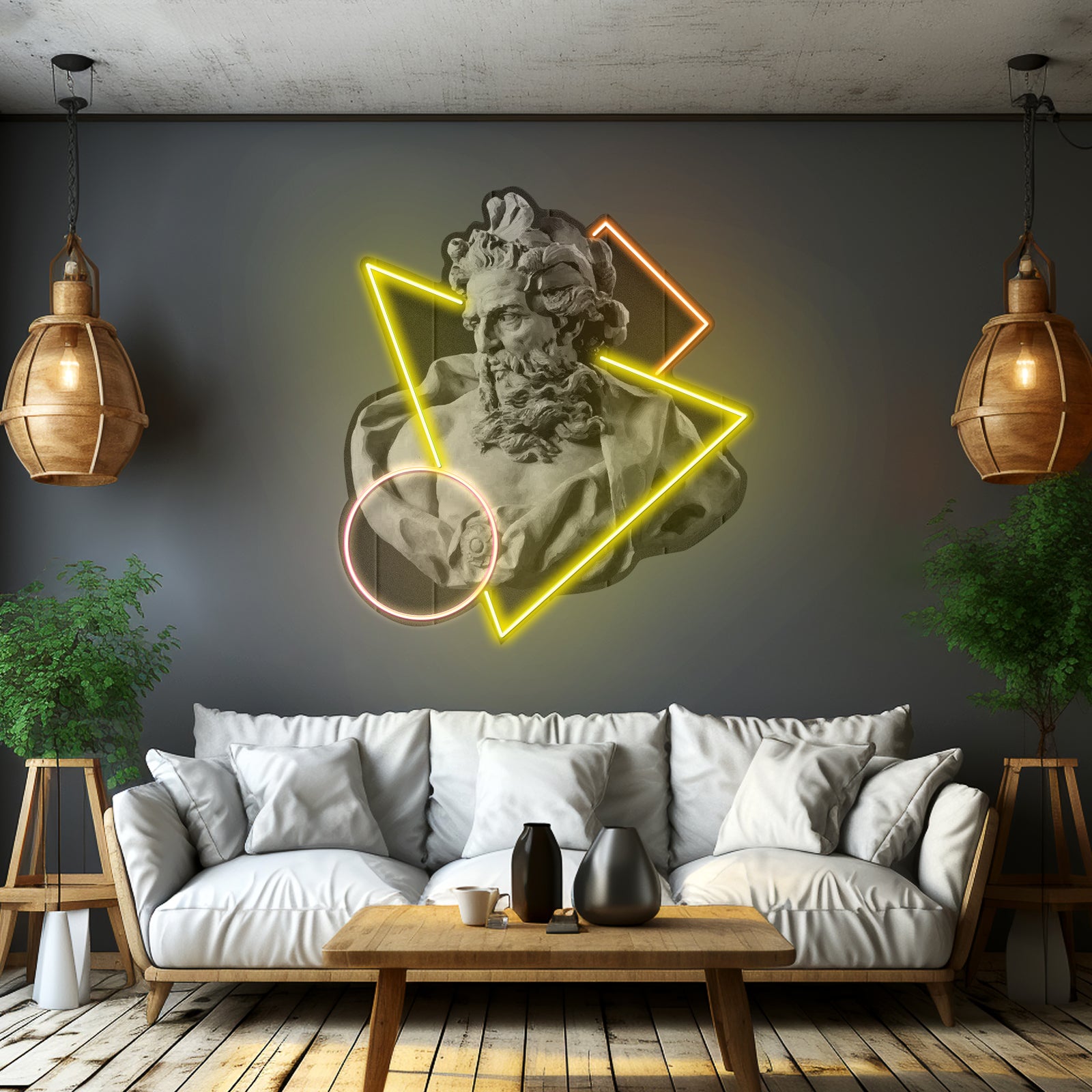 Neptune God Of The Sea Custom Led Signs Artwork For Sale