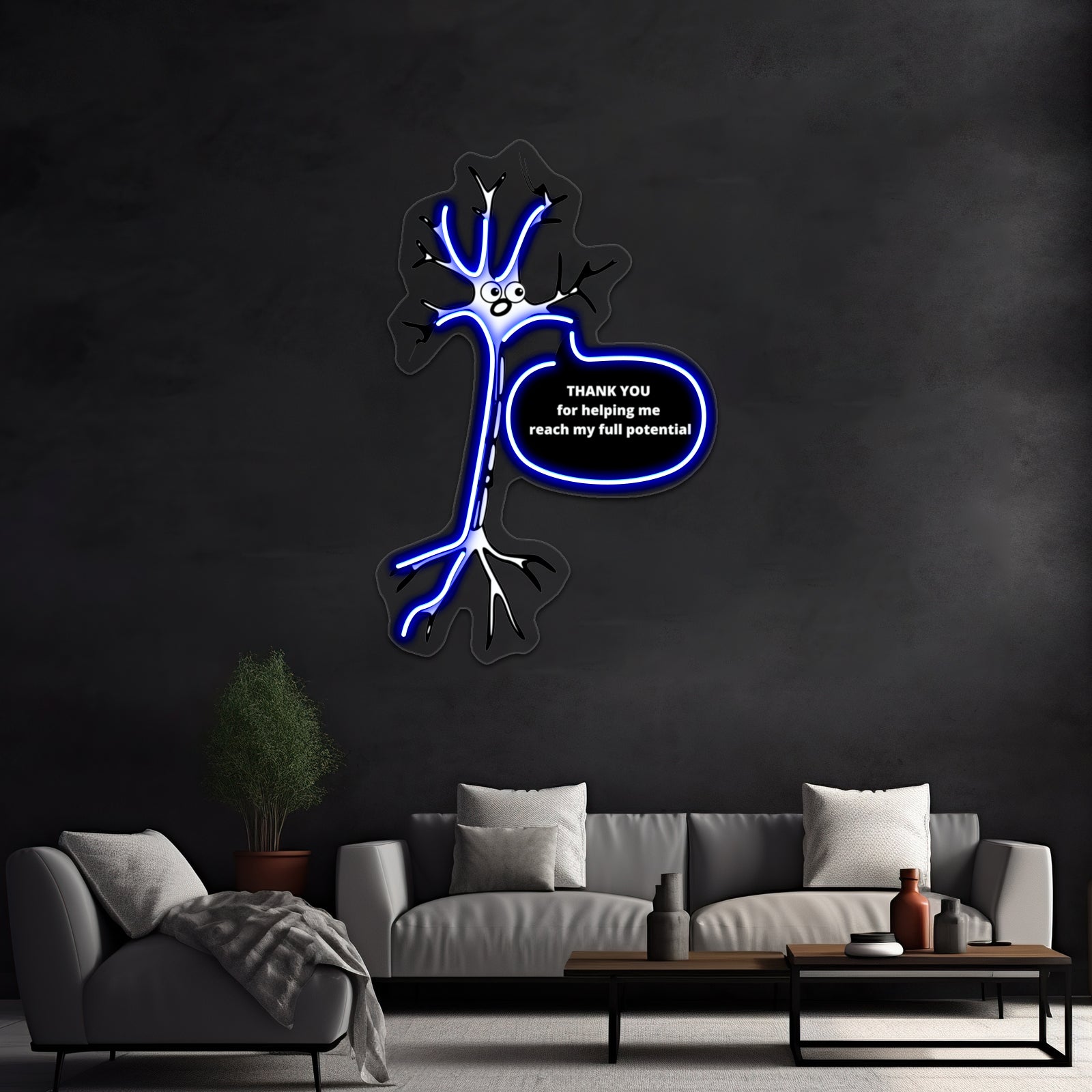 Neuron Thank You For Helping Me Reach My Full Potential Wall Artwork Neon Signs | Shineneon