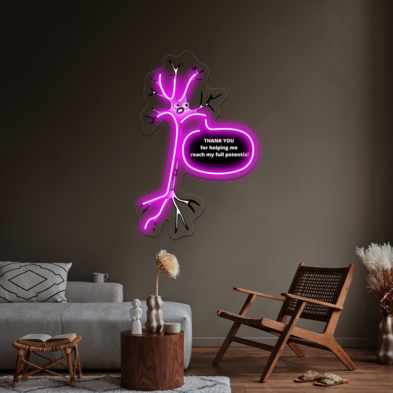 Neuron Thank You For Helping Me Reach My Full Potential Wall Artwork Neon Signs | Shineneon