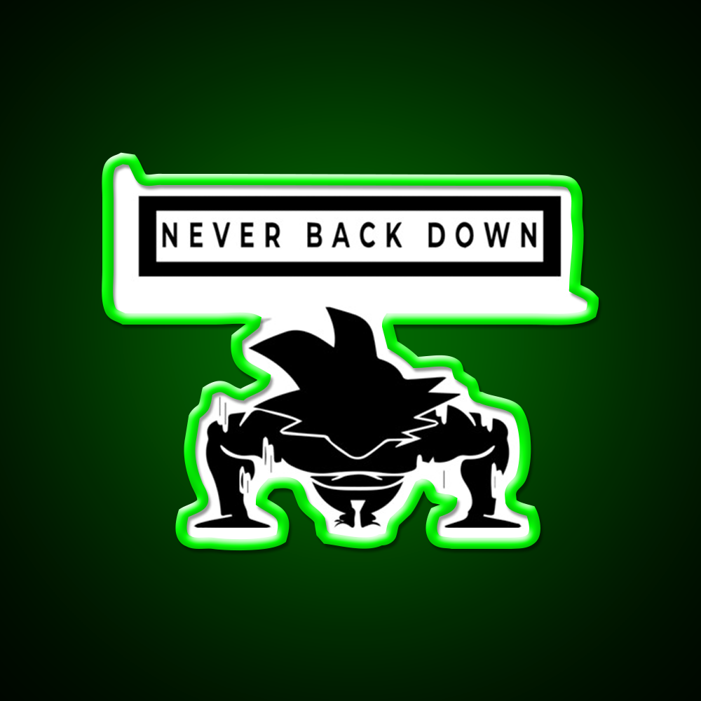 Never Back Down Sport Motivation Gym Fitness Led Neon Sign Rgb Color
