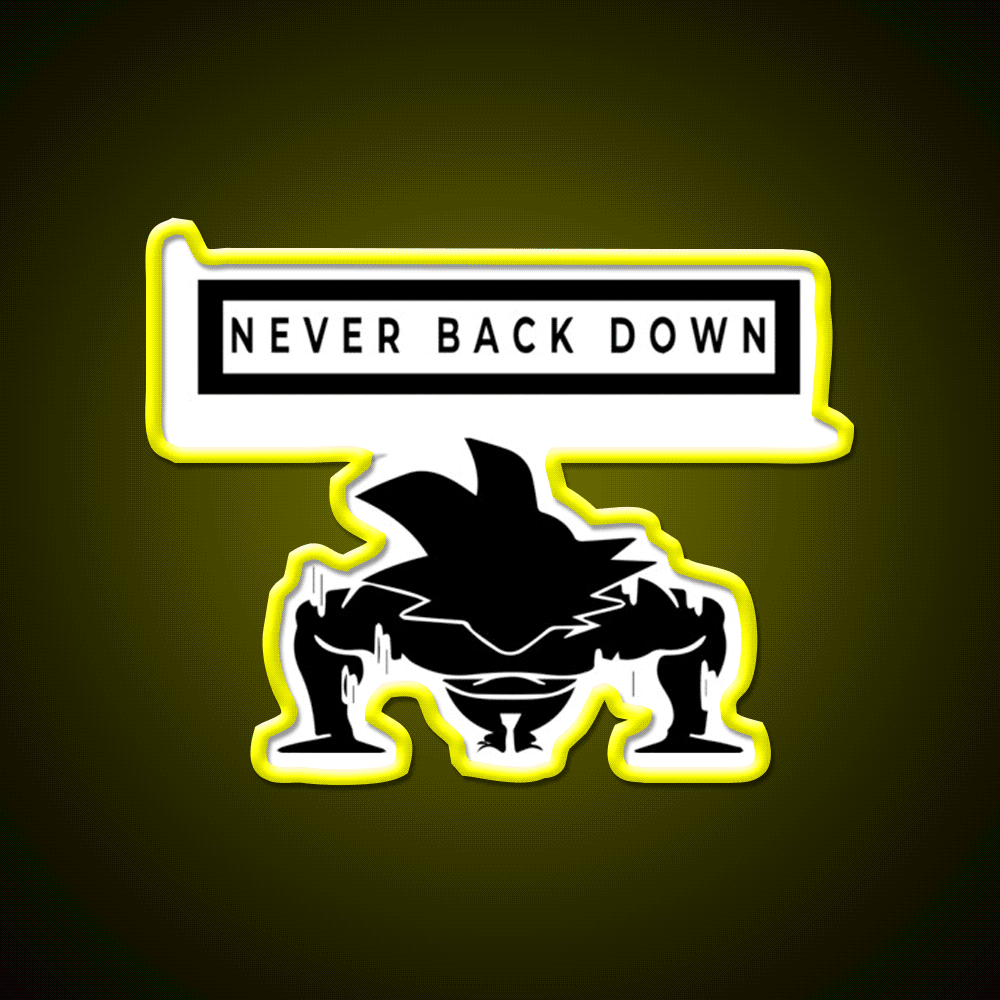 Never Back Down Sport Motivation Gym Fitness Led Neon Sign Rgb Color