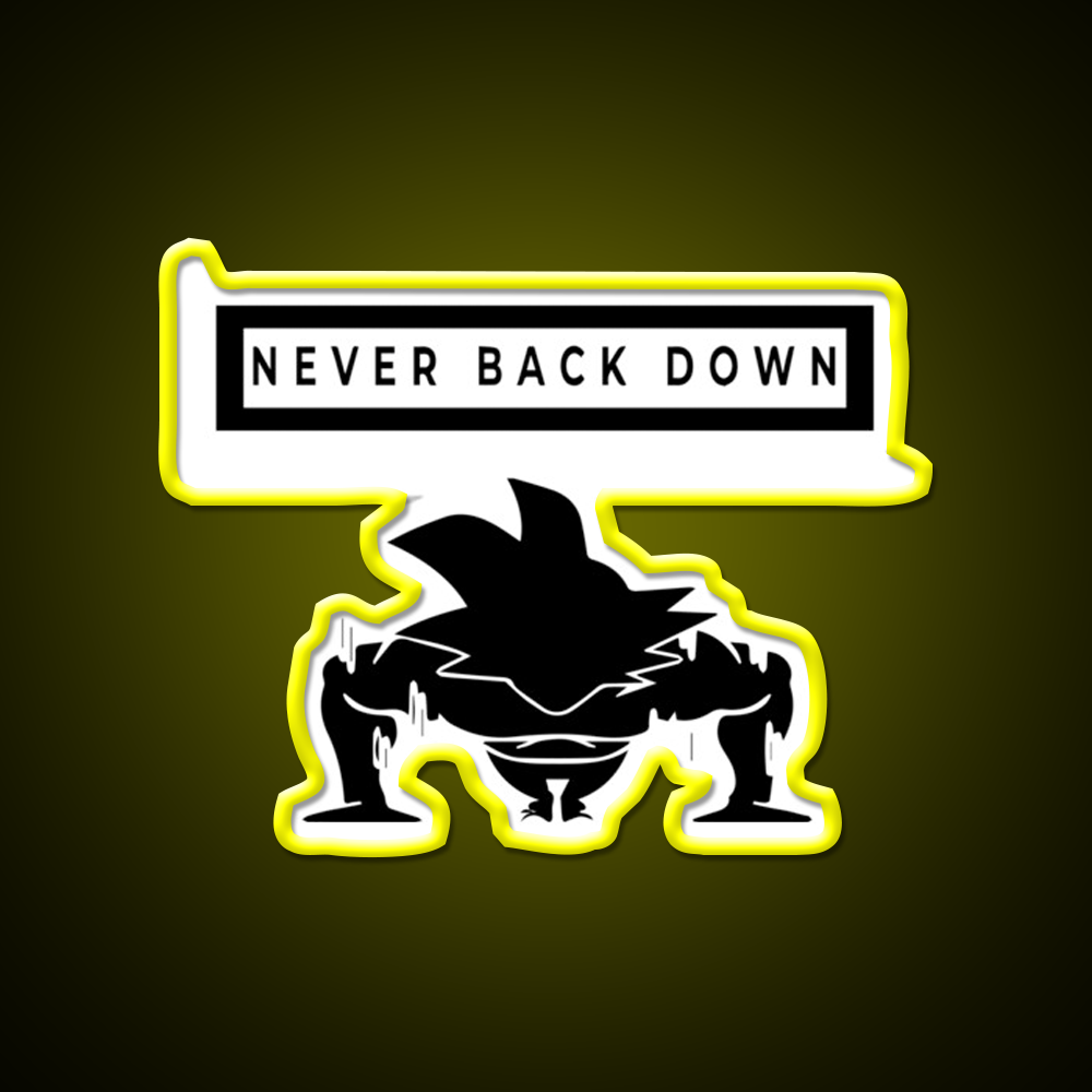 Never Back Down Sport Motivation Gym Fitness Led Neon Sign Rgb Color