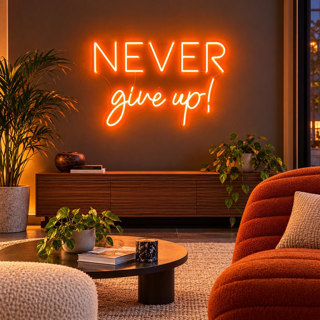 Never Give Up LED Neon Sign - Shineneon