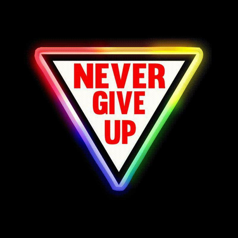 Never Give Up V2 Gym Fitness Led Neon Sign Rgb Color