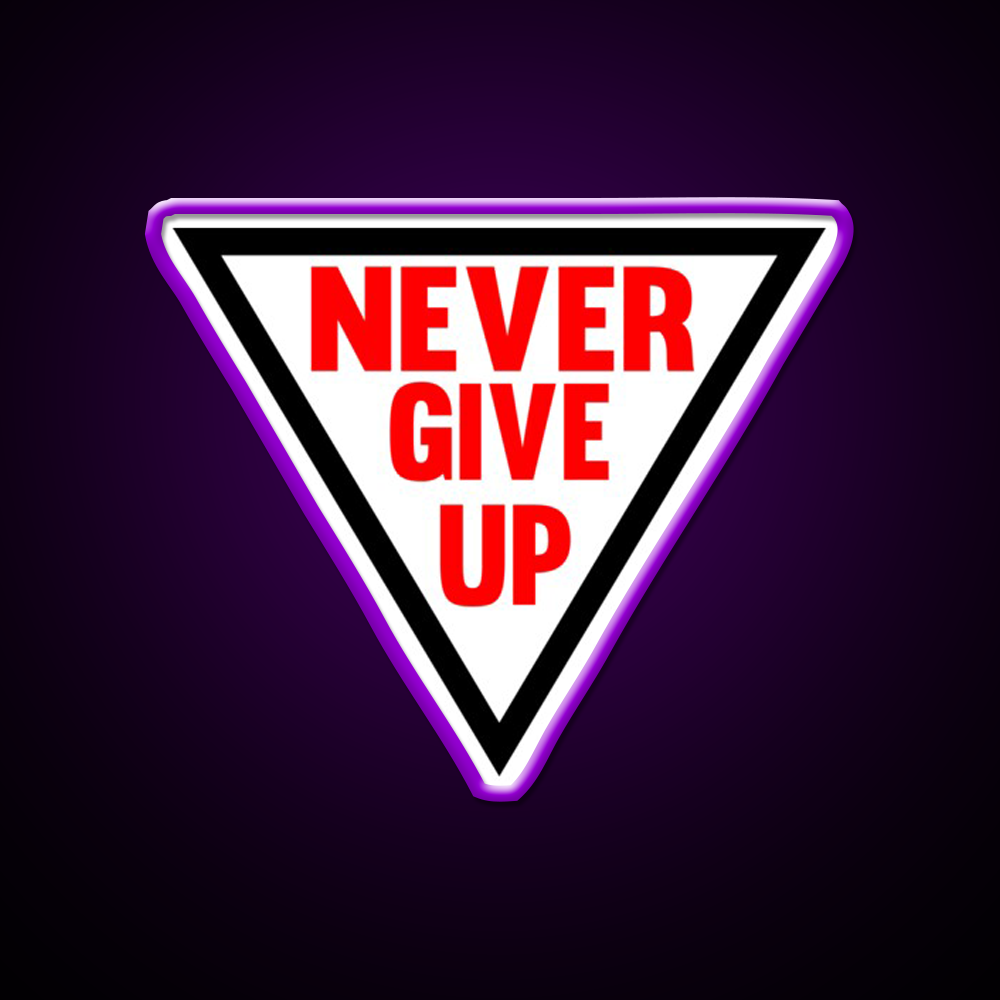 Never Give Up V2 Gym Fitness Led Neon Sign Rgb Color