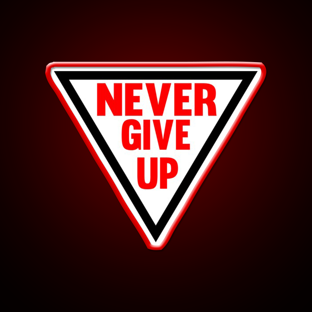 Never Give Up V2 Gym Fitness Led Neon Sign Rgb Color