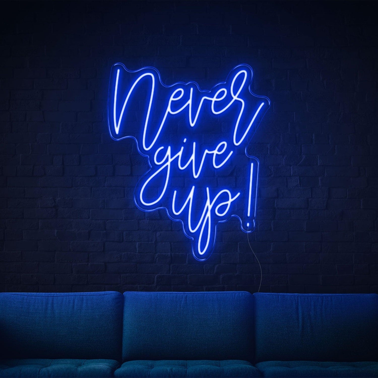 Never Give Up Warm Yellow Script Led Neon Sign For Home Studio Decor | Shineneon
