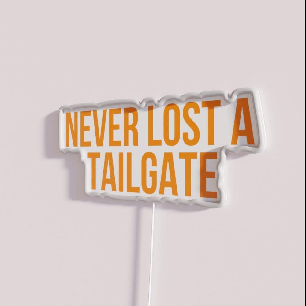 Never Lost A Tailgate Orange Rgb Led Neon Sign
