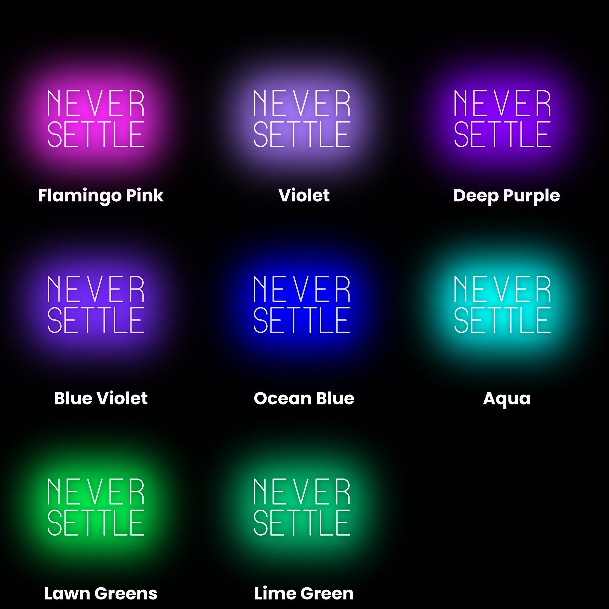 Never Settle Led Neon Sign | Shineneon
