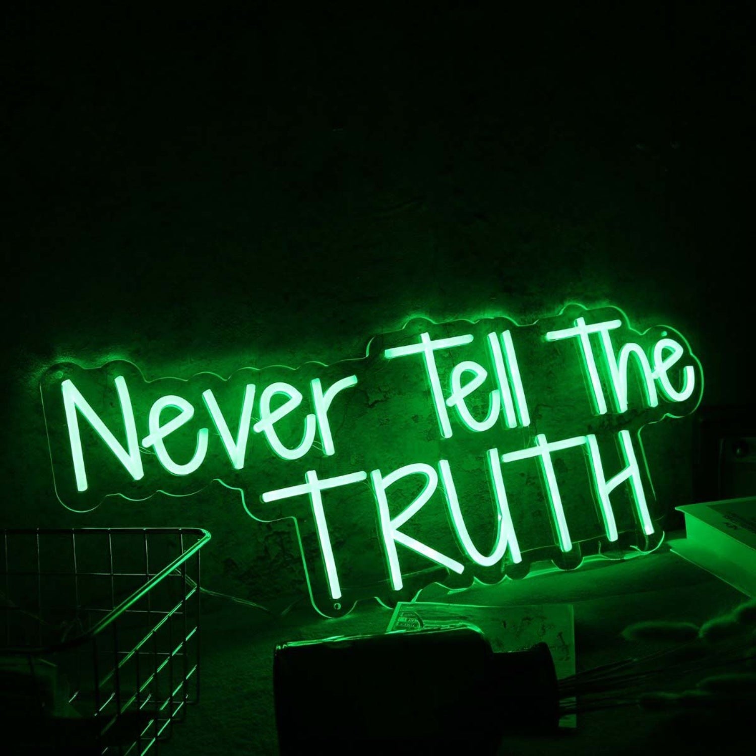 Never Tell The Truth Green Neon Sign | Shineneon